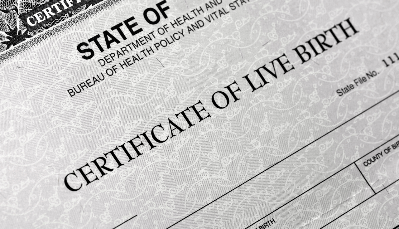 Birth Certificate for Live Baby Born