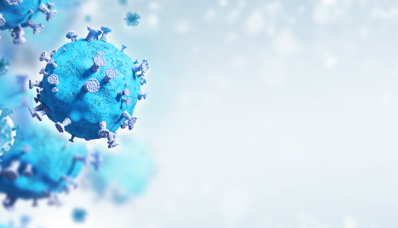 Covid-19 or coronavirus with copy space 3d render