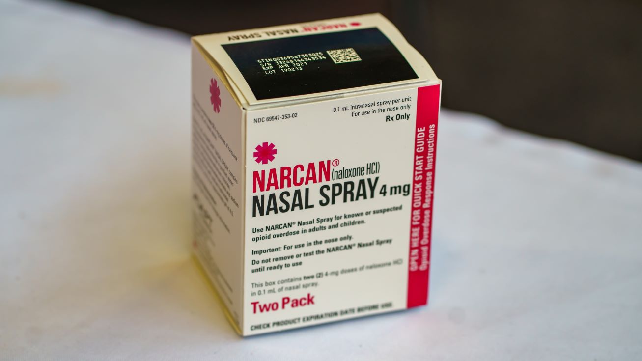 box of Narcan Naloxone nasal spray
